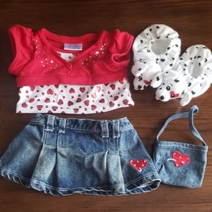 Build-A-Bear Workshop Valentines Day hearts outfit